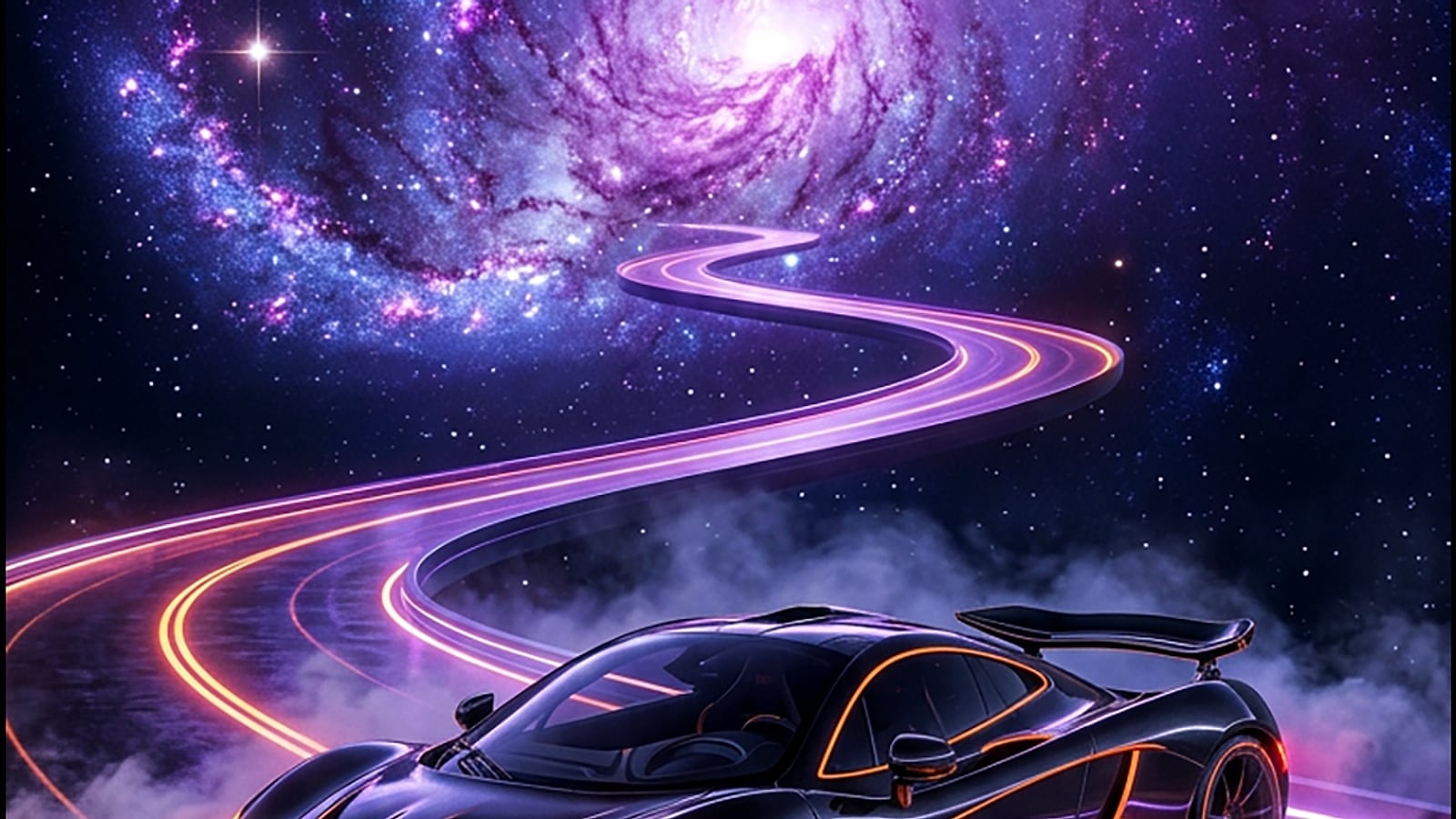 Singularity Run cosmic car wallpaper used as a personal-use license example